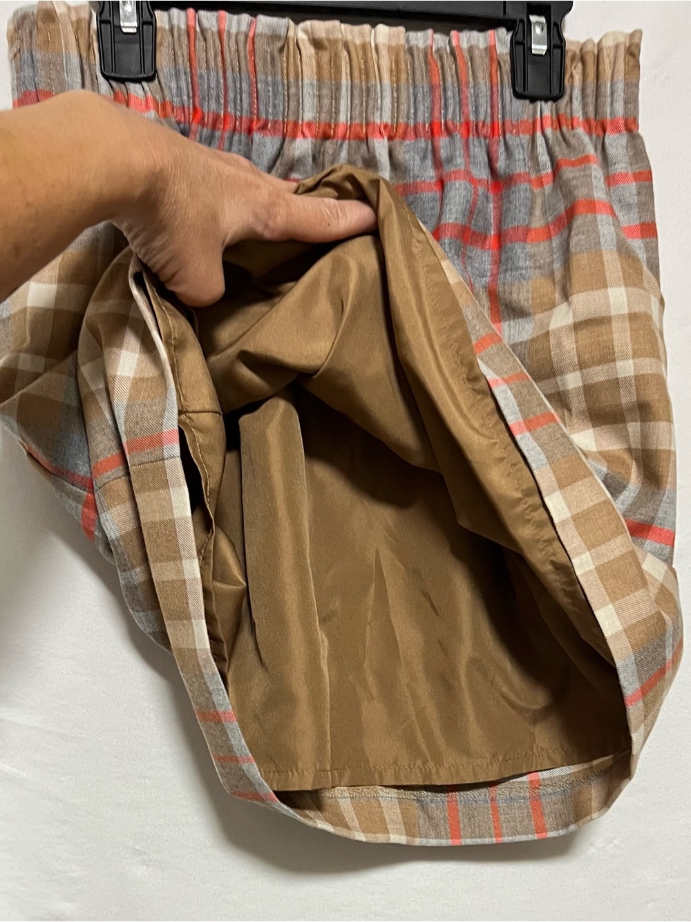 J. Crew Wool Blend Plaid Sidewalk Mini Skirt in Brown and Cream Preppy Casual - Picture 6 of 9